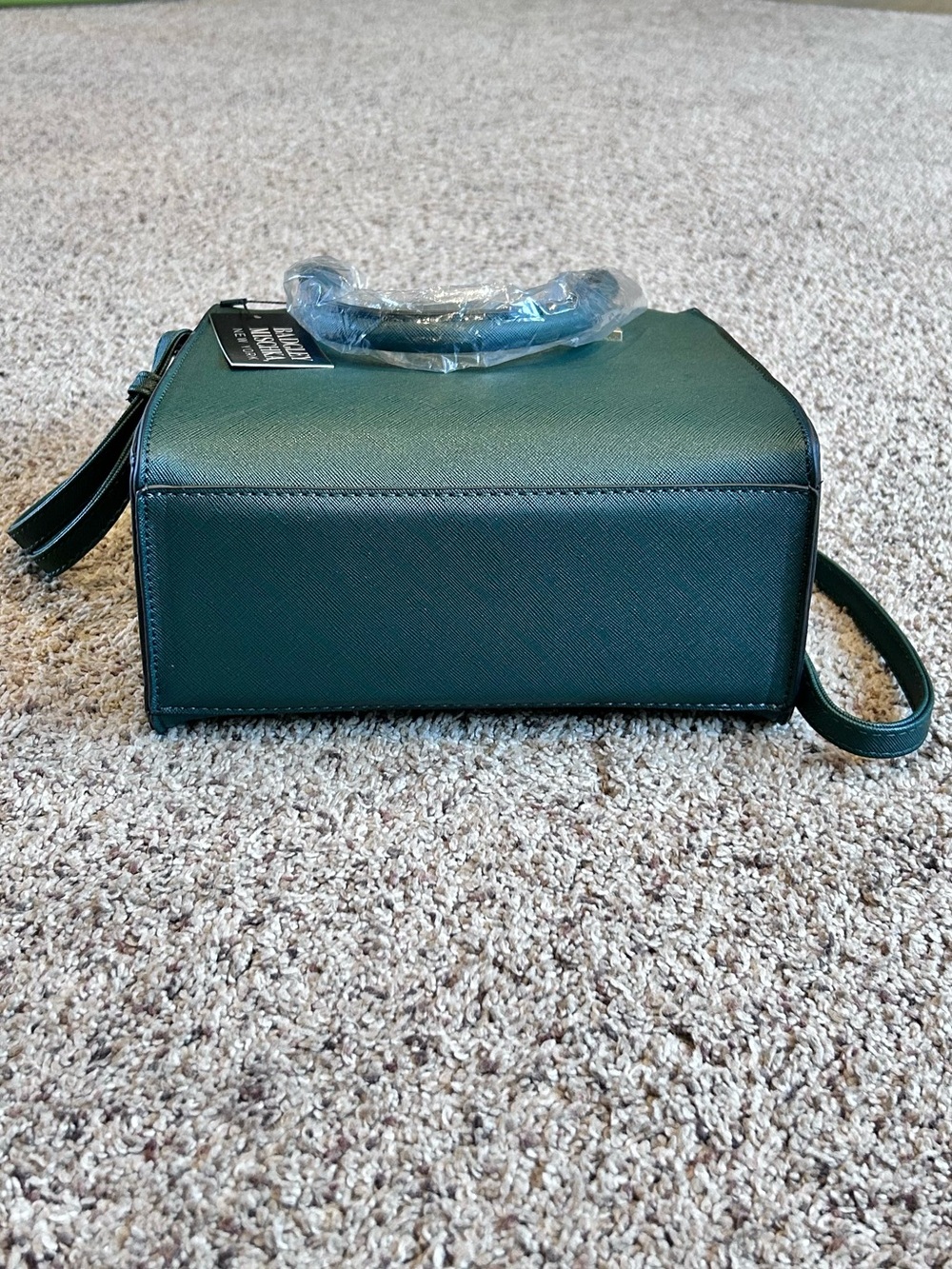 Badgley Mischka Vegan Saffiano Leather Emerald Green Crossbody Handbag 9x8 NEW - Picture 10 of 15